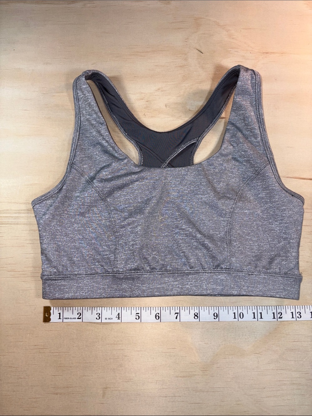 Sports Bra Racer Back Gray Sz L